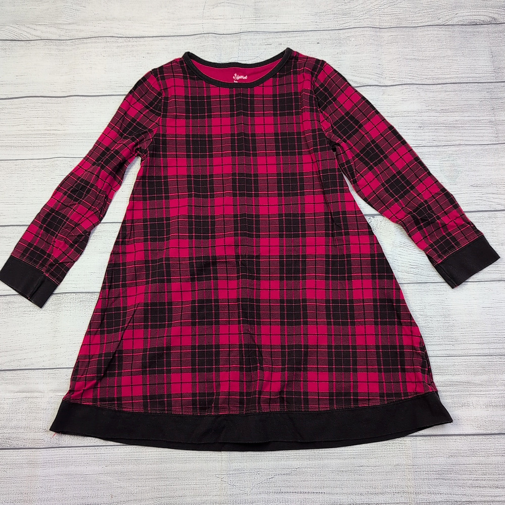 10 Leveret Buffalo Plaid Long Sleeve Dress